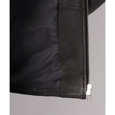 allureville レザークルーネックブルゾン レザークルーネックブルゾン | allureville (Women