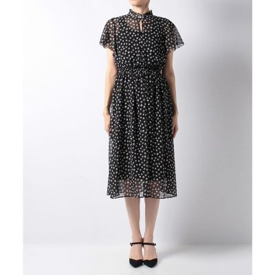 シフォンカットドビープリントワンピース