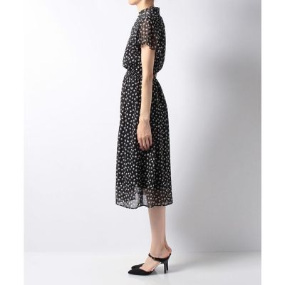 シフォンカットドビープリントワンピース