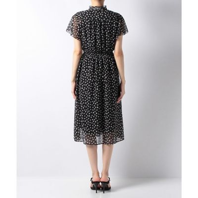 シフォンカットドビープリントワンピース