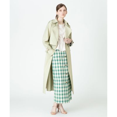 【セットアップ対応商品】カラーチェックハイウエストタイトスカート