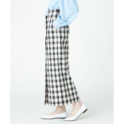 【セットアップ対応商品】カラーチェックハイウエストタイトスカート