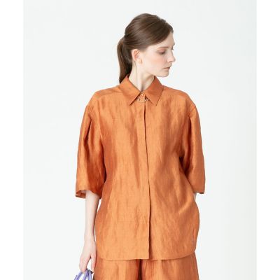 ＜allureville (Women)＞リネンシャンブレークロップドシャツ