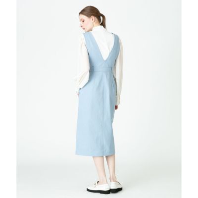 カラーデニムタイトフィットワンピース