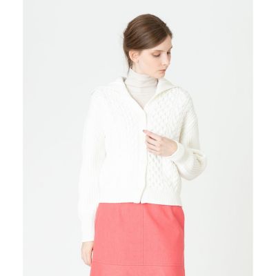 ＜allureville (Women)＞コットンリリーケーブルカーディガン