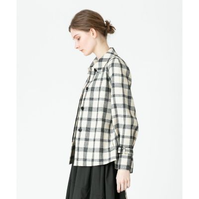 チェックステンカラーショートコート | allureville (Women