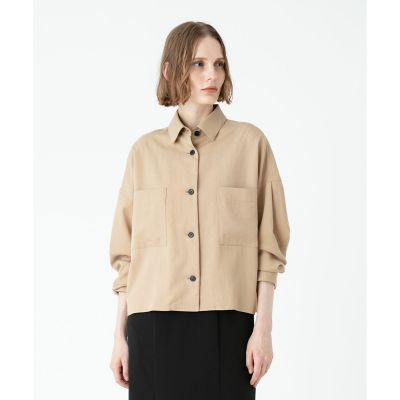 ＜allureville (Women)＞ヘビーツイルクロップドシャツ