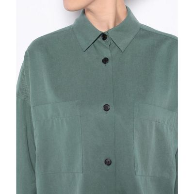 allureville クロップドシャツ 定価24,200円 1回のみ着用美品 ヘビーツイルクロップドシャツ | allureville (Women