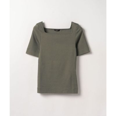 ＜allureville (Women)＞スクエアネックハーフスリーブプルオーバー