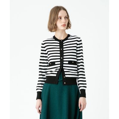 ＜allureville (Women)＞ポケットクルーカーディガン