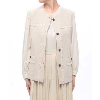 美品 allurevilleアルアバイル バスケットフリンジ ジレ 日本製 バスケットフリンジジレ | allureville (Women)/アルアバイル