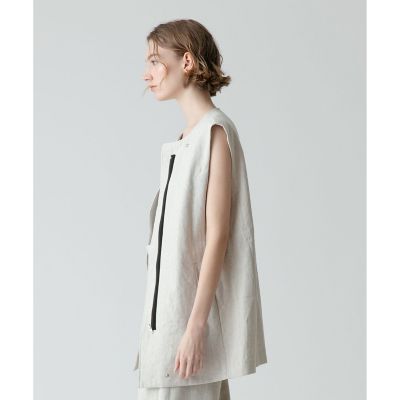 新品 allureville ヘビーリネンミドルクルーネックジレ ヘビーリネンミドルクルーネックジレ | allureville (Women