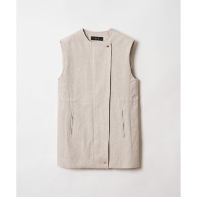 ヘビーリネンミドルクルーネックジレ | allureville (Women