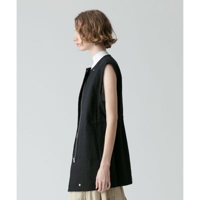 allureville ヘビーリネンミドルクルーネックジレ