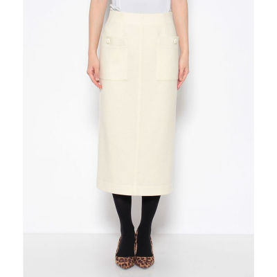 カラーメルトン釦付きタイトスカート | allureville (Women