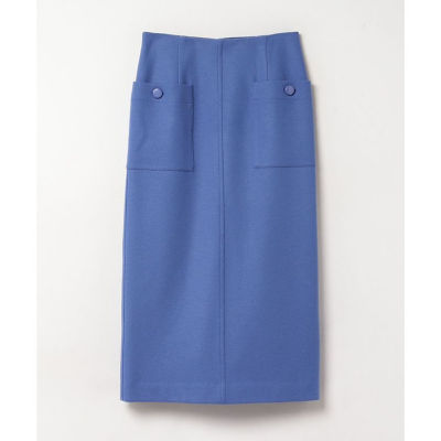 カラーメルトン釦付きタイトスカート | allureville (Women