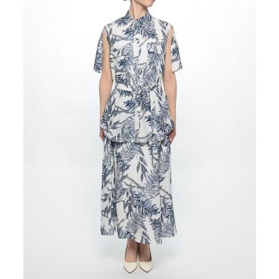 美品✨allureville リーフプリントサイドギャザースカート 2023ss リーフプリントサイドギャザースカート | allureville (Women