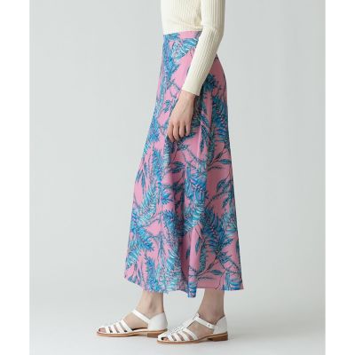 リーフプリントサイドギャザースカート | allureville (Women