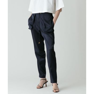 サテンイージーテーパードパンツ
