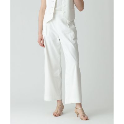 ＜allureville (Women)＞リネンツイルストレッチフレアパンツ