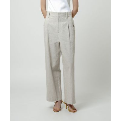 ＜allureville (Women)＞ヘビーリネンタックワイドパンツ