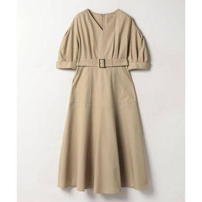 【美品】allurevilleアルアバイル　ツイルVネックパフスリーブワンピース ツイルVネックパフスリーブワンピース | allureville (Women