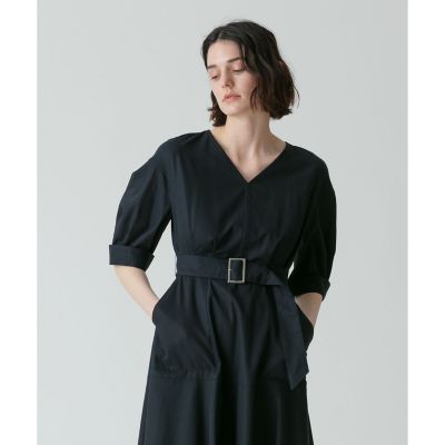 ツイルVネックパフスリーブワンピース | allureville (Women