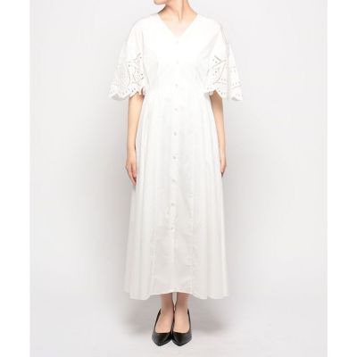 【5％OFF】 ポプリンレーススリーブワンピース (Women allureville | ワンピース