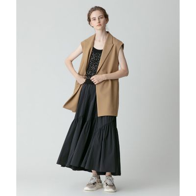 allureville / セットアップ/ベスト/ギャバミドルタケジレ/ショートパンツ/2/ポリエステル/CML セットアップ対応商品】ギャバミドルタケジレ | allureville (Women