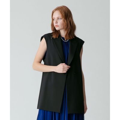 allureville / セットアップ/ベスト/ギャバミドルタケジレ/ショートパンツ/2/ポリエステル/CML セットアップ対応商品】ギャバミドルタケジレ | allureville (Women