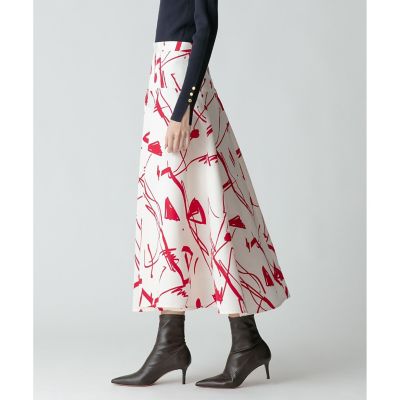 タグ付✨ 23AW アルアバイル スプラッシュラインプリントマチフレアスカート スプラッシュラインプリントマチフレアスカート | allureville