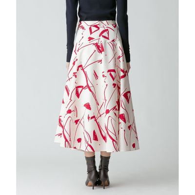 スプラッシュラインプリントマチフレアスカート | ファッション・服 