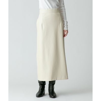 ＜allureville (Women)＞フェイクレザーバックスリットスカート