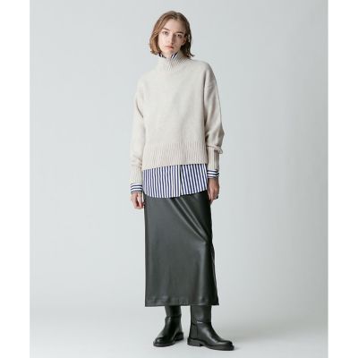 フェイクレザーバックスリットスカート | allureville (Women