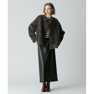 フェイクレザーバックスリットスカート | allureville (Women