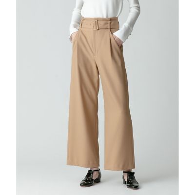 ＜allureville (Women)＞ウールライクポリＢＩＧバックルパンツ
