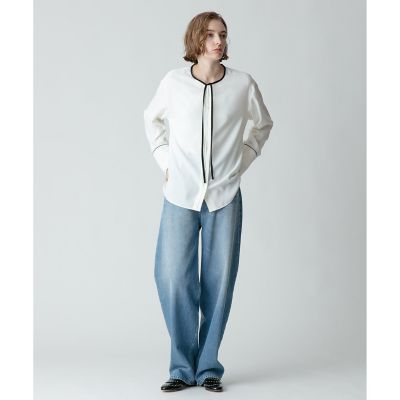 ジョーゼット細パイピングブラウス | allureville (Women