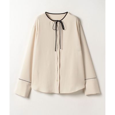 アルアバイル　ジョーゼット細パイピング長袖ブラウス　ベージュ　レディース ジョーゼット細パイピングブラウス | allureville (Women