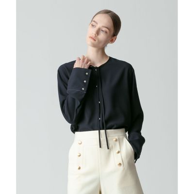 ジョーゼット細パイピングブラウス | allureville (Women