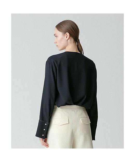 ジョーゼット細パイピングブラウス | allureville (Women ジョーゼット細パイピングブラウス | allureville (Women