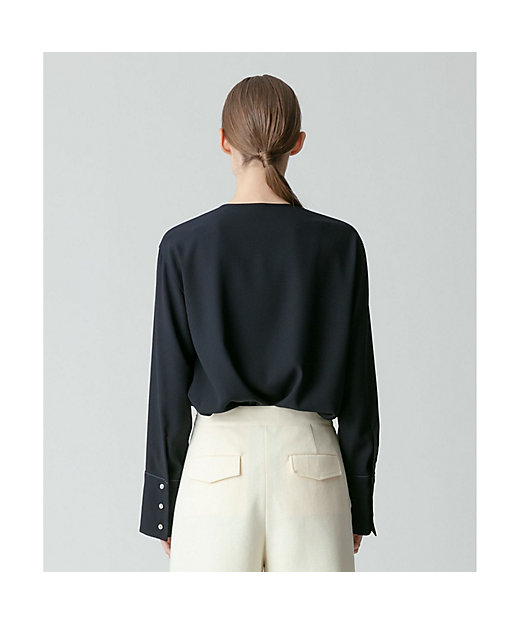 ジョーゼット細パイピングブラウス | allureville (Women ジョーゼット細パイピングブラウス | allureville (Women