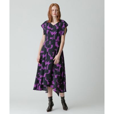 モダンジオメトリックプリントワンピース | allureville (Women