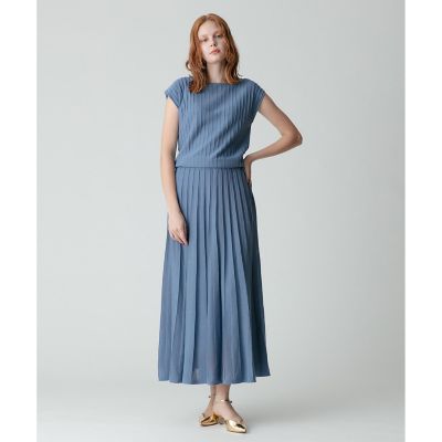 プリーツリブフレンチスリーブ ワンピース | allureville (Women 