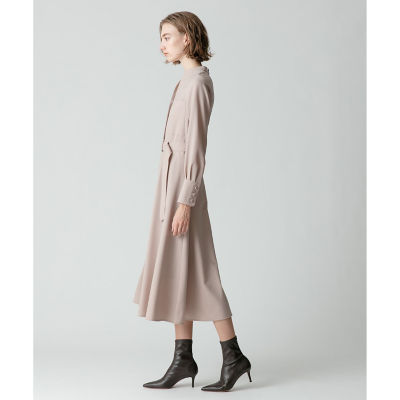 梳毛調ポリエステルスラッシュネックワンピース | allureville (Women