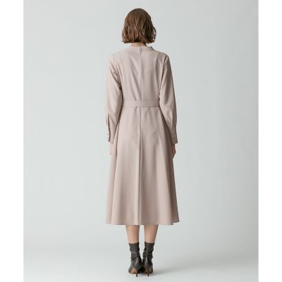 梳毛調ポリエステルスラッシュネックワンピース | allureville (Women