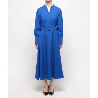 梳毛調ポリエステルスラッシュネックワンピース | allureville (Women