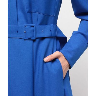 梳毛調ポリエステルスラッシュネックワンピース | allureville (Women