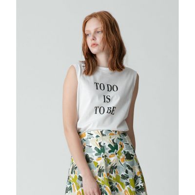 ＜allureville (Women)＞メッセージロゴノースリーブ　プルオーバー