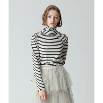 allureville / アルアバイル ウールボーダータートル ウールボーダータートルプルオーバー | allureville (Women