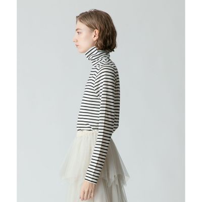 allureville / アルアバイル ウールボーダータートルプルオーバー ウールボーダータートルプルオーバー | allureville (Women